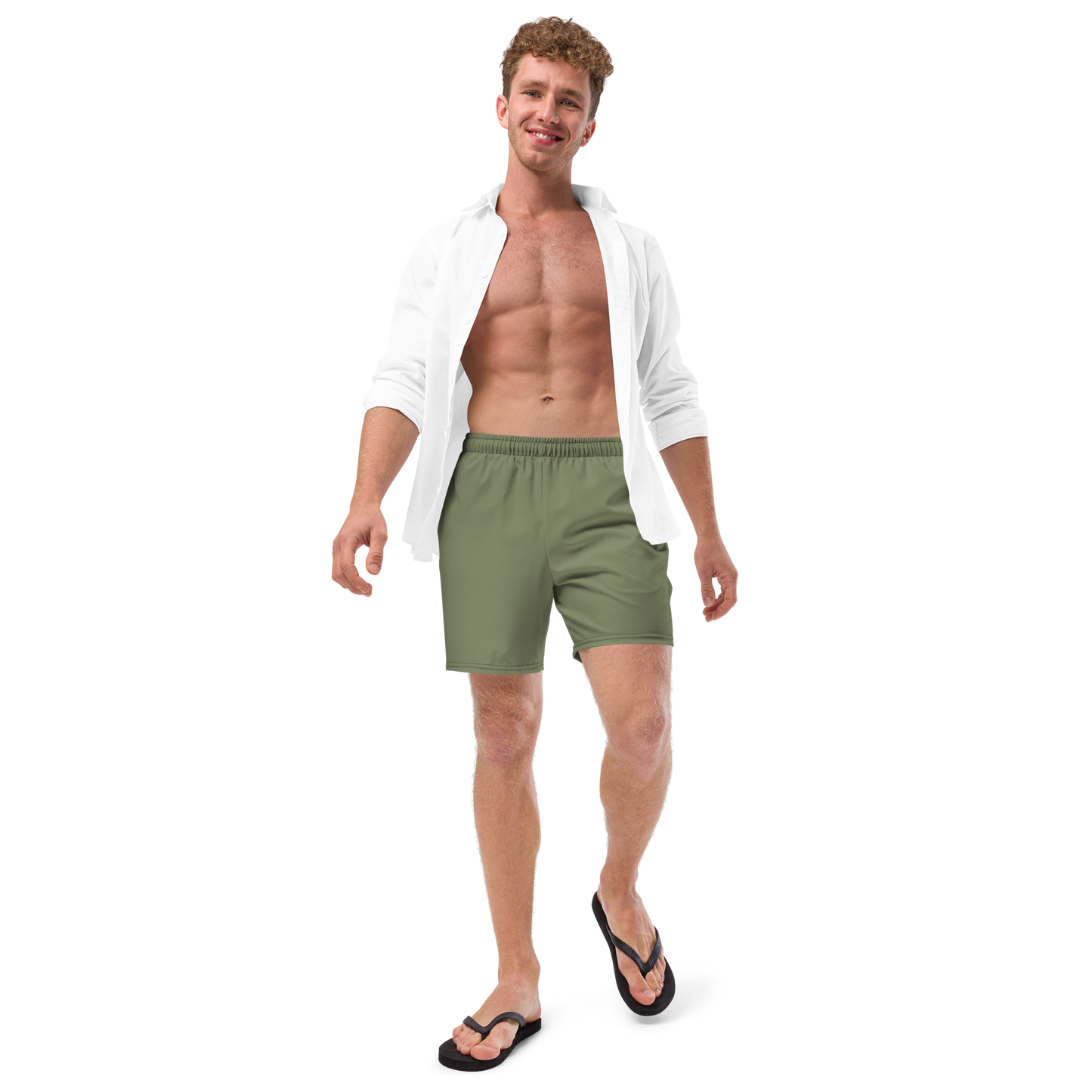 Recycled Men's "Minimal" Swim Trunks - Green