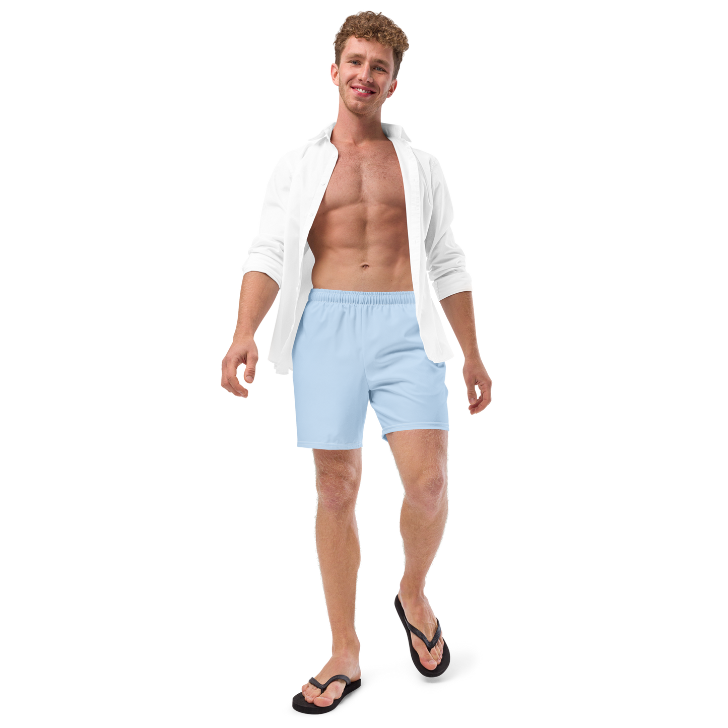 Recycled Men's "Minimal" Swim Trunks - Baby Blue