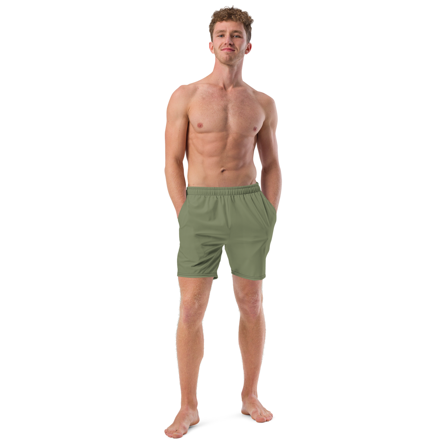 Recycled Men's "Minimal" Swim Trunks - Green