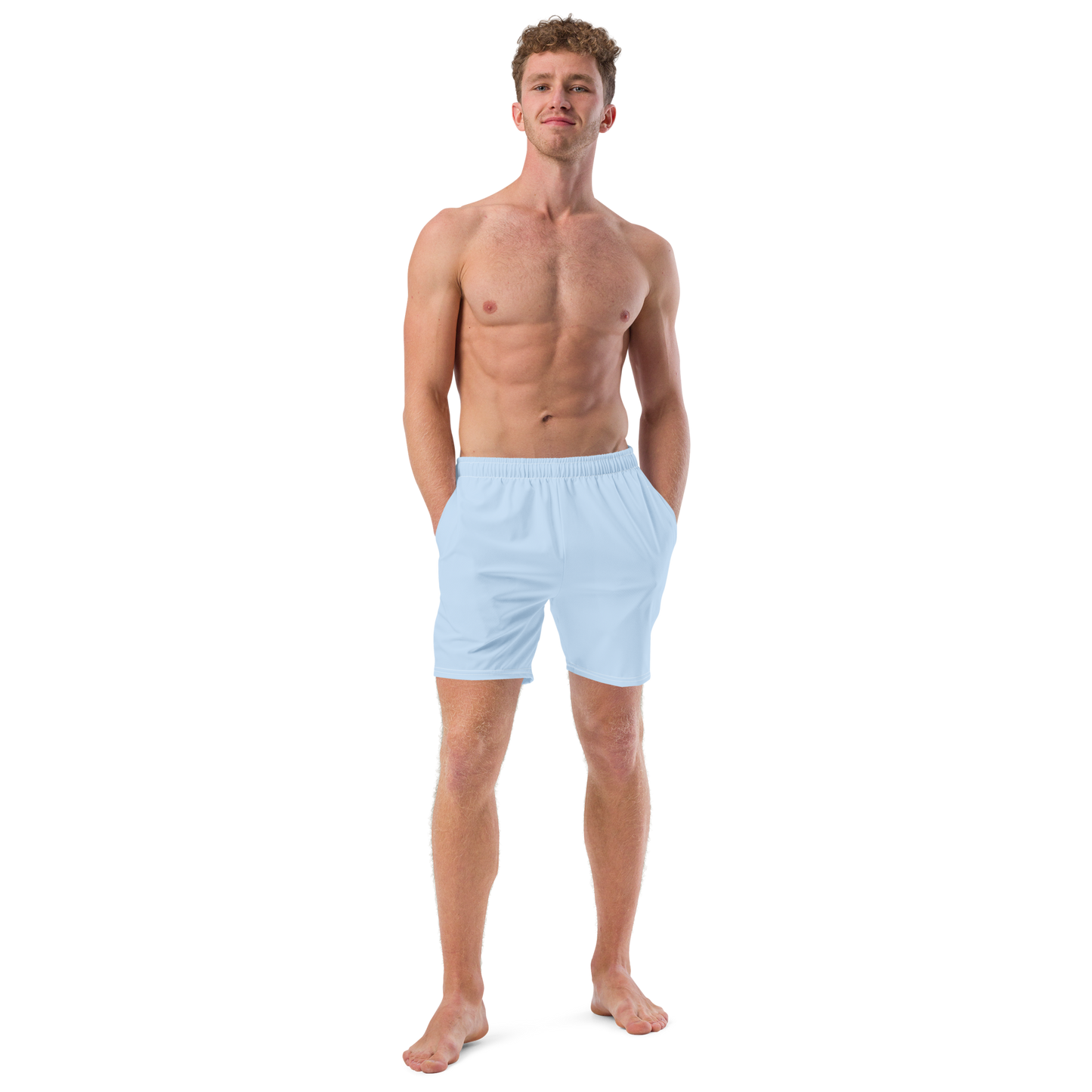 Recycled Men's "Minimal" Swim Trunks - Baby Blue