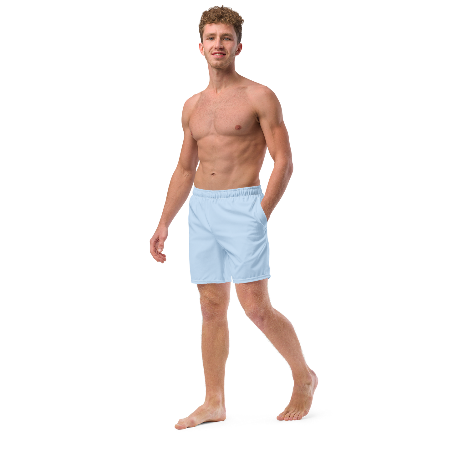 Recycled Men's "Minimal" Swim Trunks - Baby Blue