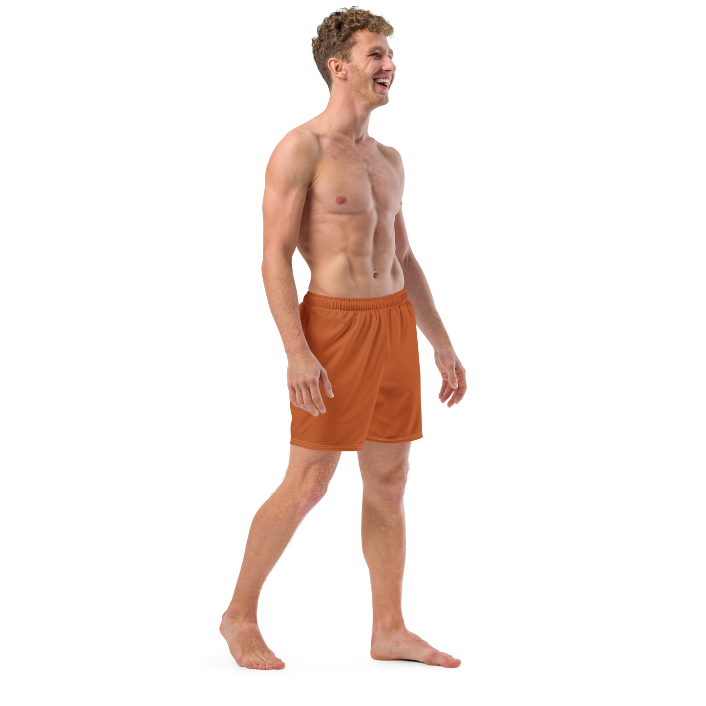 Recycled Men's "Minimal" Swim Trunks - Terracotta
