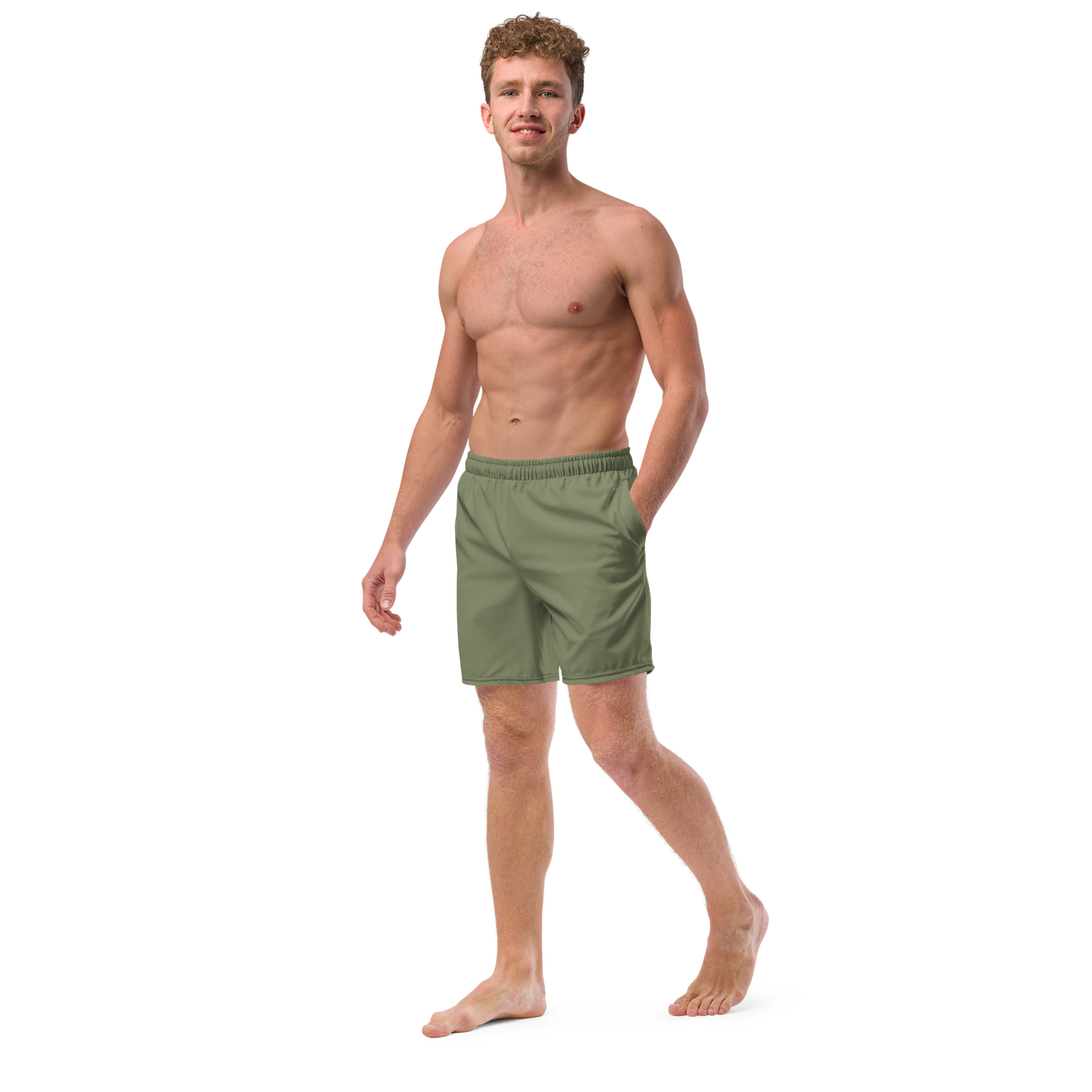 Recycled Men's "Minimal" Swim Trunks - Green