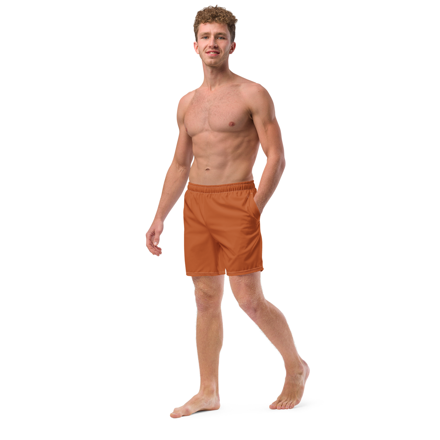 Recycled Men's "Minimal" Swim Trunks - Terracotta